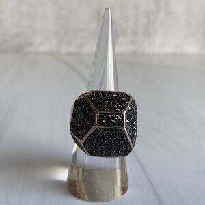 Jools Sterling Silver Rose Gold Platted Marcasite Cocktail Statement Ring Us 8